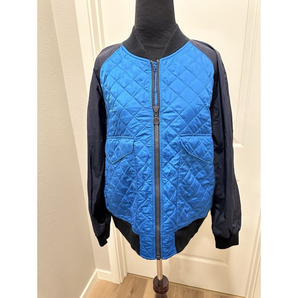 Tory Burch Sport Lightweight Blue Quilted Track Jacket Small Retro